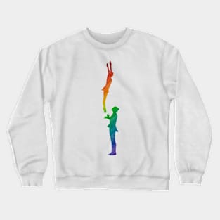 Women’s pair doing toe pitch straight jump Crewneck Sweatshirt